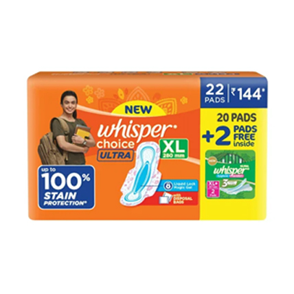 Whisper Choice Regular 22 Pads